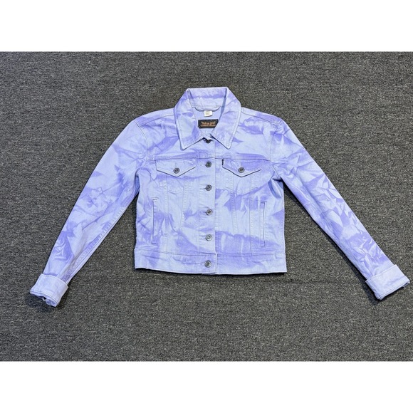 Levi's Jackets & Blazers - Levi's Denim Jean Jacket Womens Small Lavender Tie Dye Trucker Cropped Style
